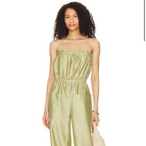 REVOLVE X LOVERS + FRIENDS "BRYNN JUMPSUIT IN SAGE GREEN" - XXS